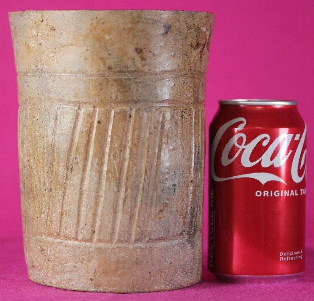 Pre Columbian Mayan Artifact 300 - 900 AD Incised Cylinder Authentic COA J44