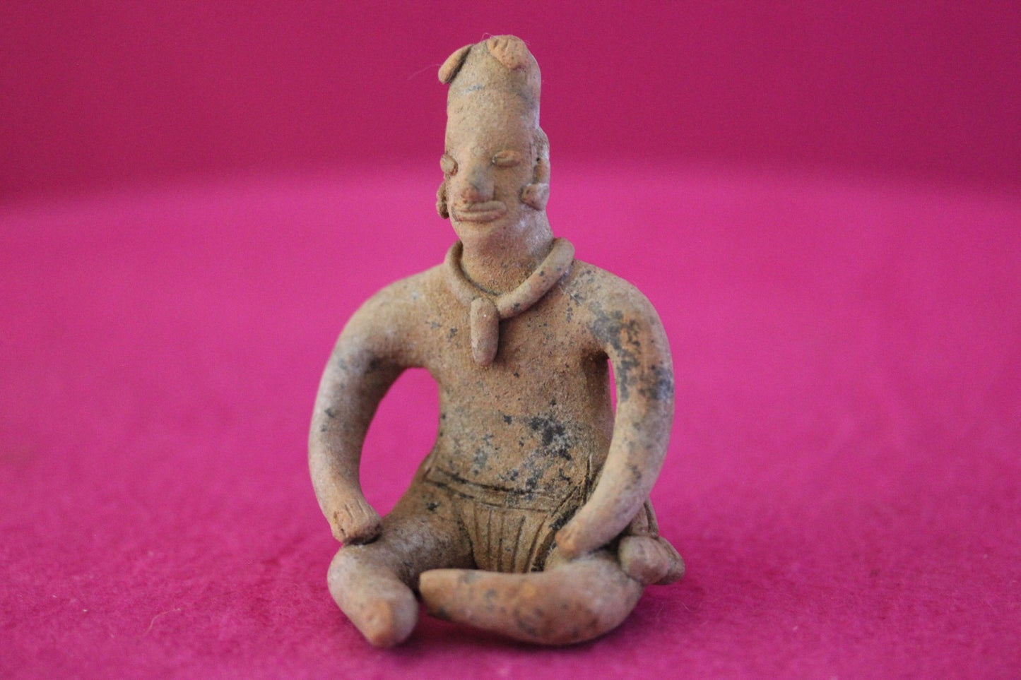 Pre Columbian Artifact Authentic Male Seated Tomb Figure Colima Mexico COA 191