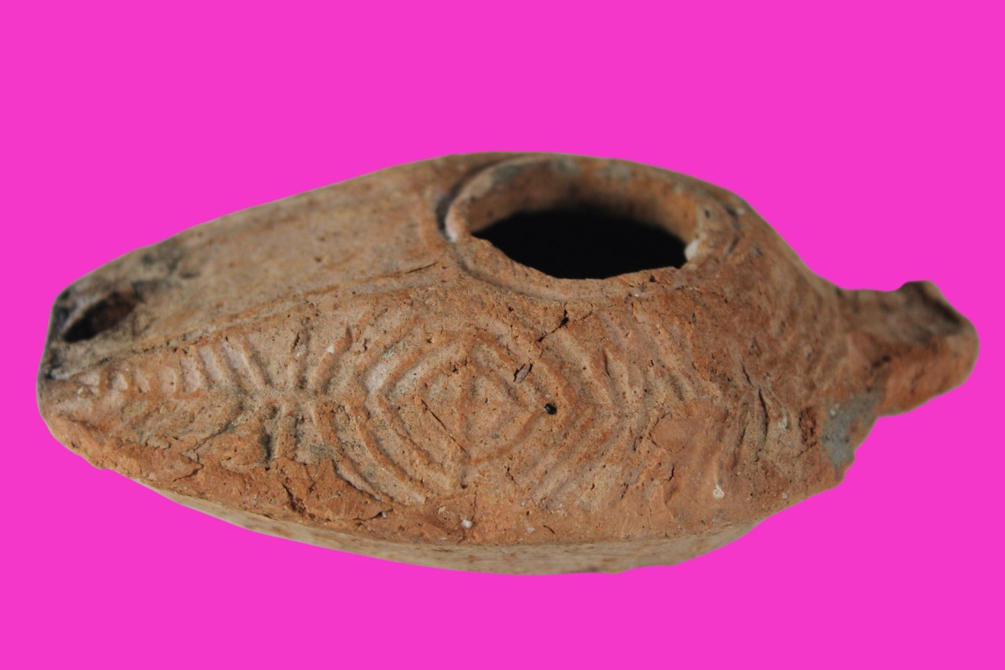Oil Lamp Holy Land Ancient Artifact Jesus Christ Home Israel 300-600 AD COA 114