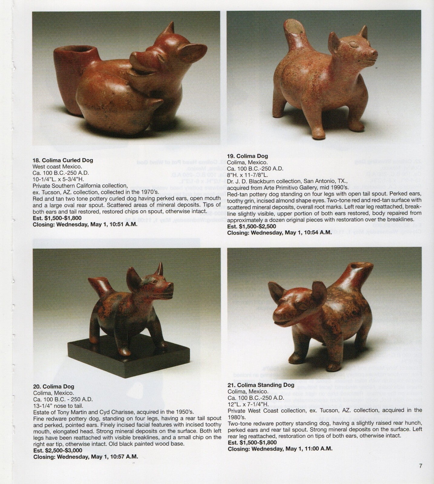 Pre Columbian Artifacts Price & Value Guide Arte Primitivo Auction Catalog #65