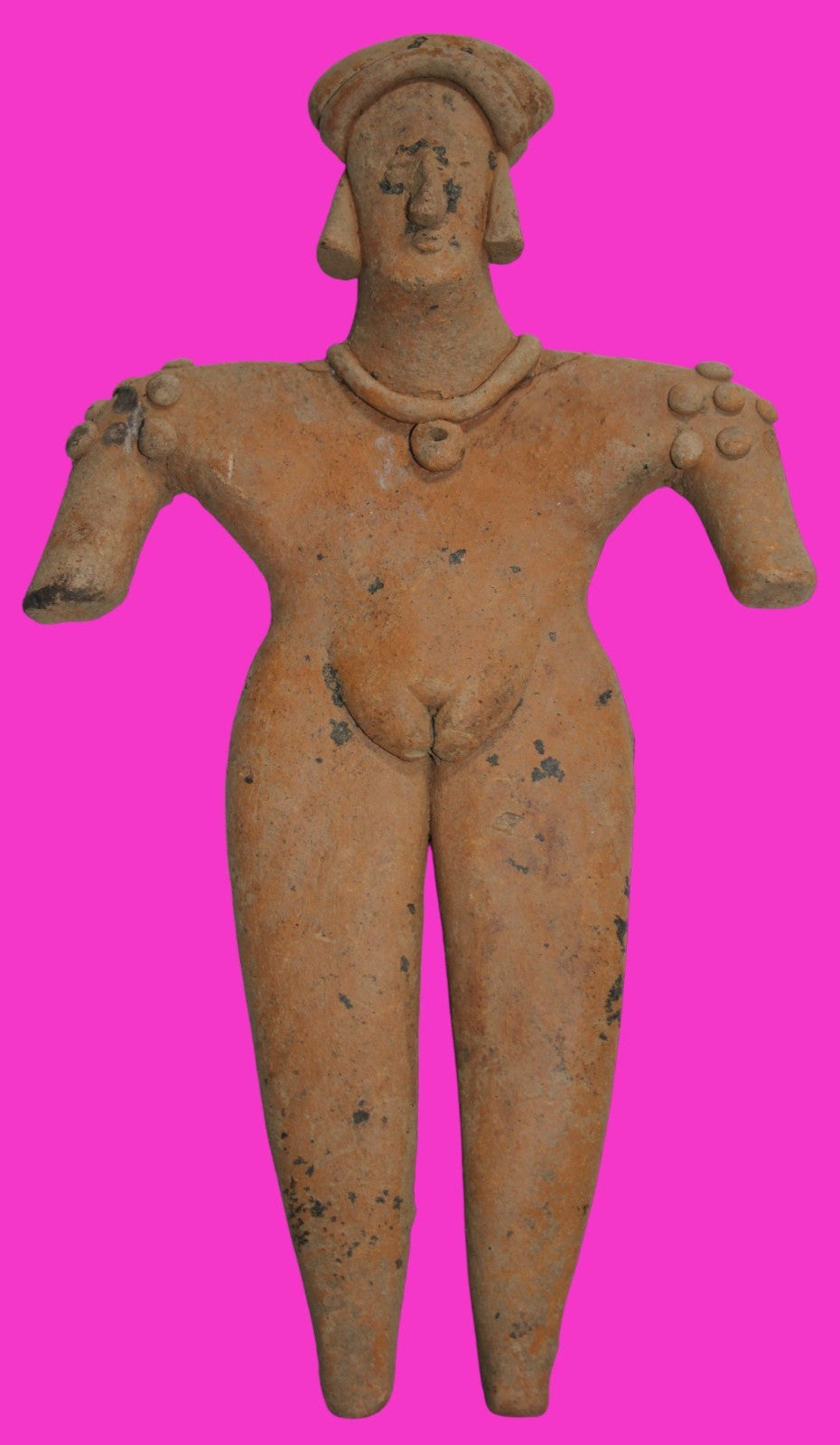 Pre Columbian Artifact 8in Female Shaman Tomb Figure Colima Mexico 100BC COA 255