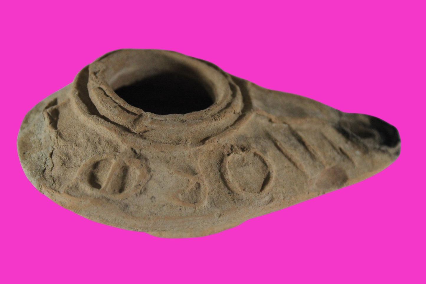 Ancient Holy Land Big Oil Lamp Artifact Home of Jesus Christ 200-500 AD COA J153