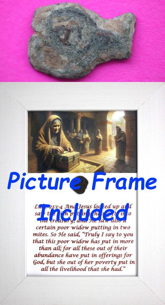 Widows Mite Coin Holy Land Artifact Free Display Frame Jesus Christ Lifetime 131