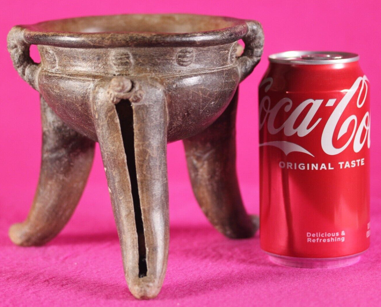 Pre Columbian Artifact Rattle Tripod Bowl Chiriqui 900-1400 AD Authentic J65