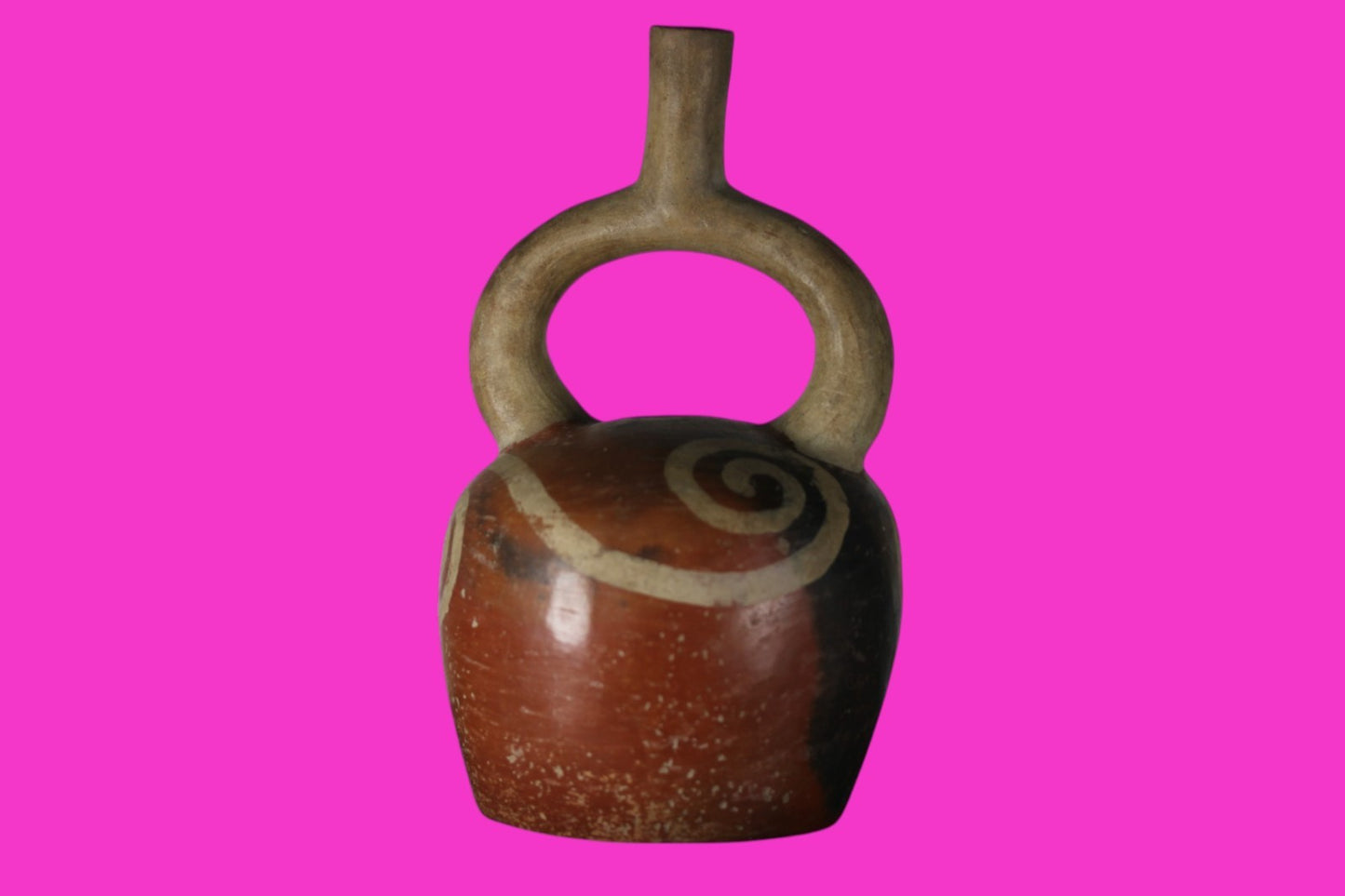 Pre Columbian Authentic Artifact Stirrup Vessel Moche Peru 100-850 AD COA J05