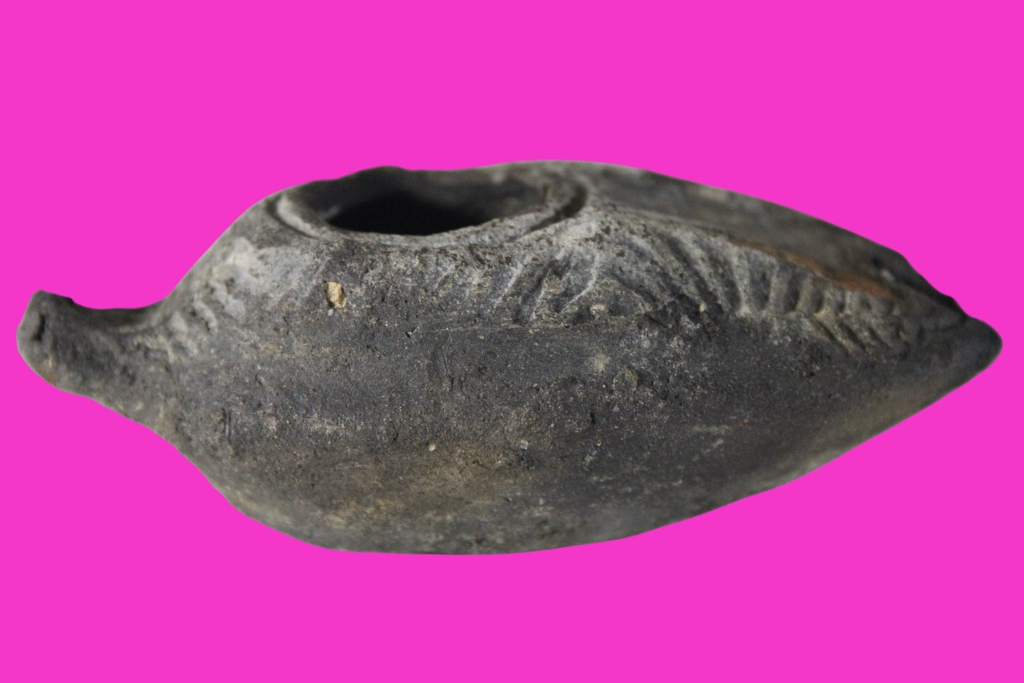 Oil Lamp Holy Land Ancient Artifact Jesus Christ Home Israel 300-600 AD COA 73