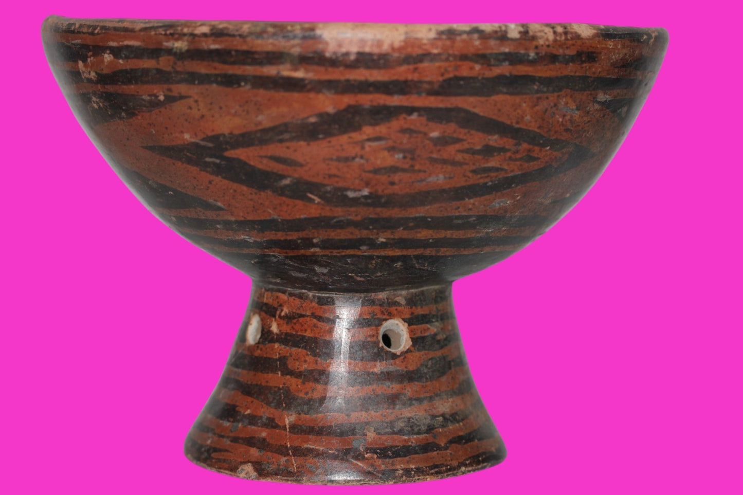Authentic Pre Columbian Artifact Pedestal Bowl Narino Columbia 1000 AD COA J50