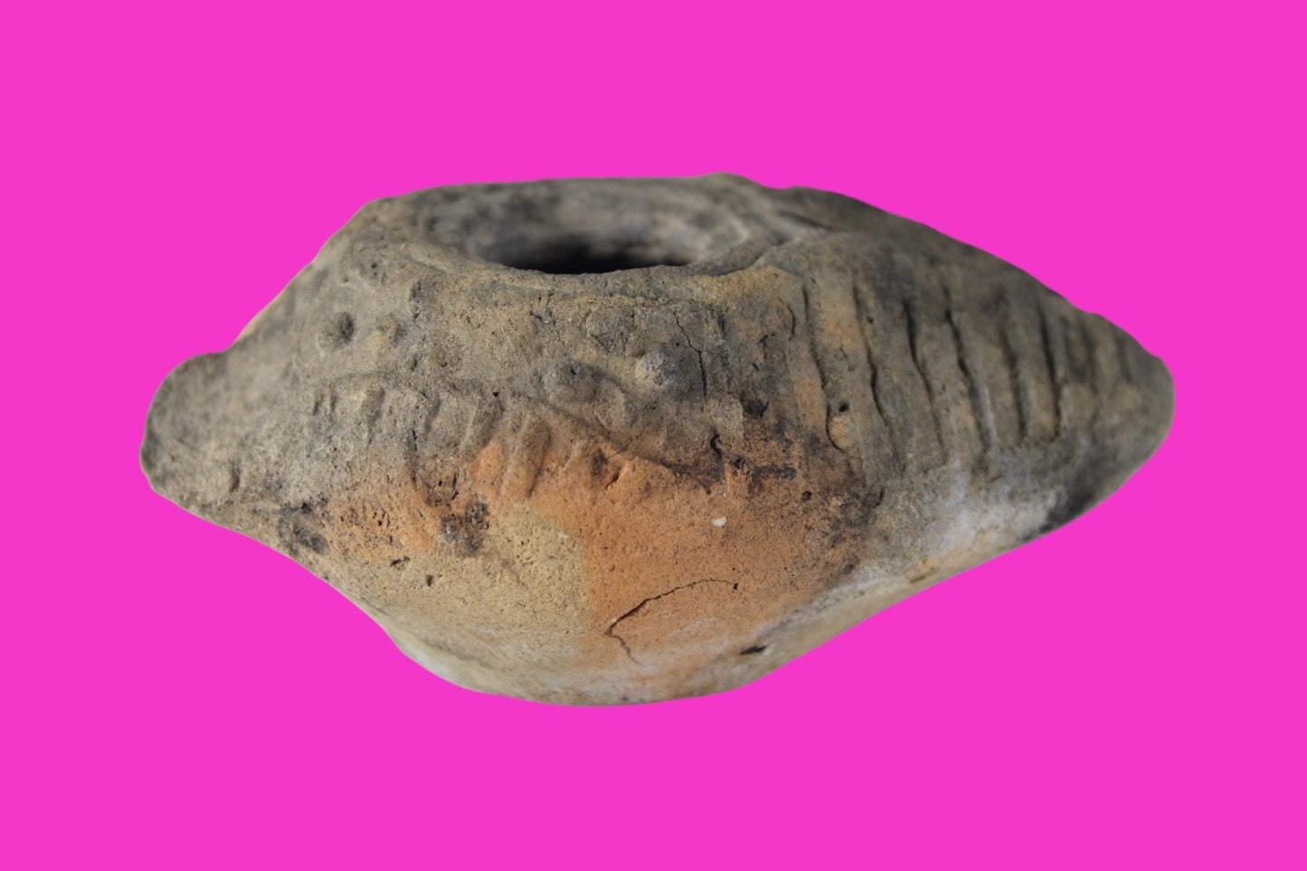 Oil Lamp Holy Land Ancient Artifact Jesus Christ Home Israel 300-600 AD COA 122