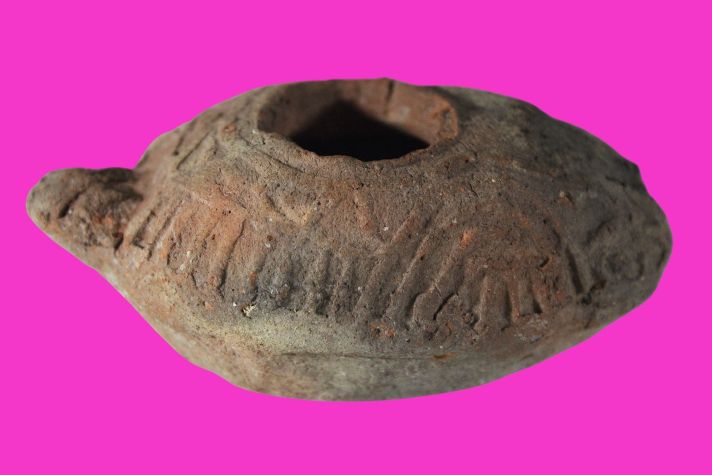Oil Lamp Holy Land Ancient Artifact Jesus Christ Home Israel 300-600 AD COA 69