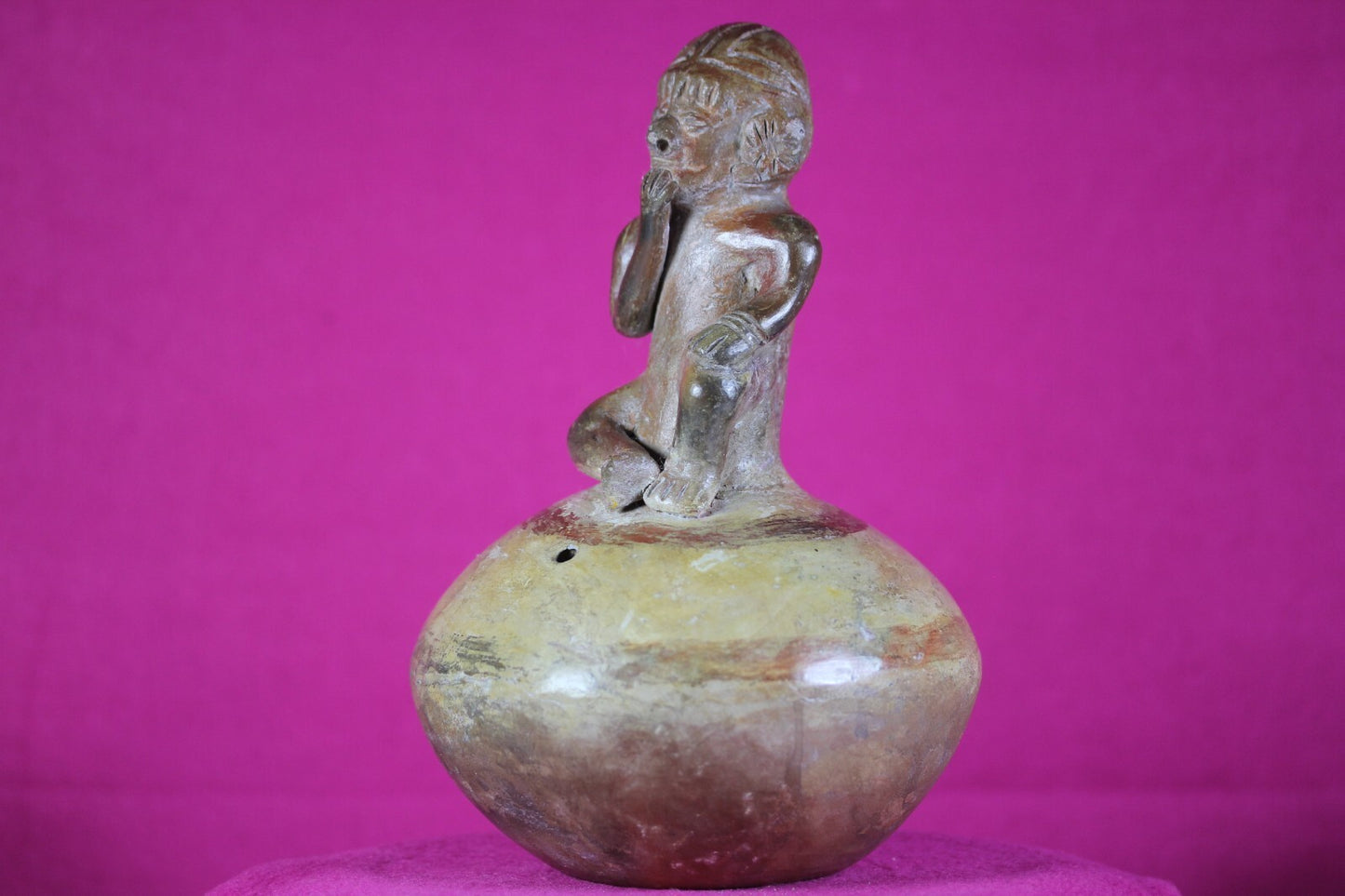 Authentic Pre Columbian Artifact Vicus Figure Jar Pottery 250 BC-600 AD COA J15