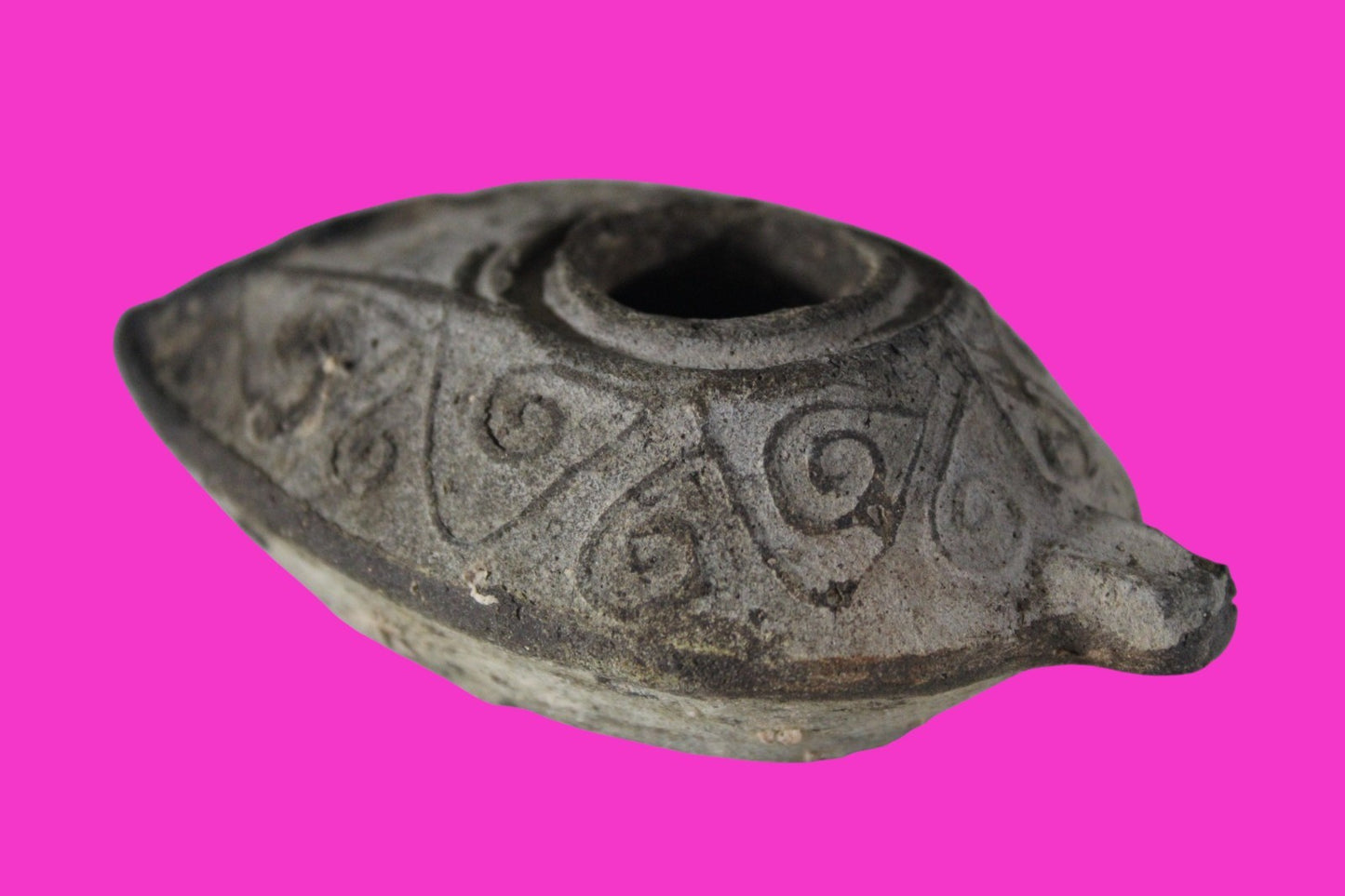 Oil Lamp Holy Land Ancient Artifact Jesus Christ Home Israel 300-600 AD COA 71