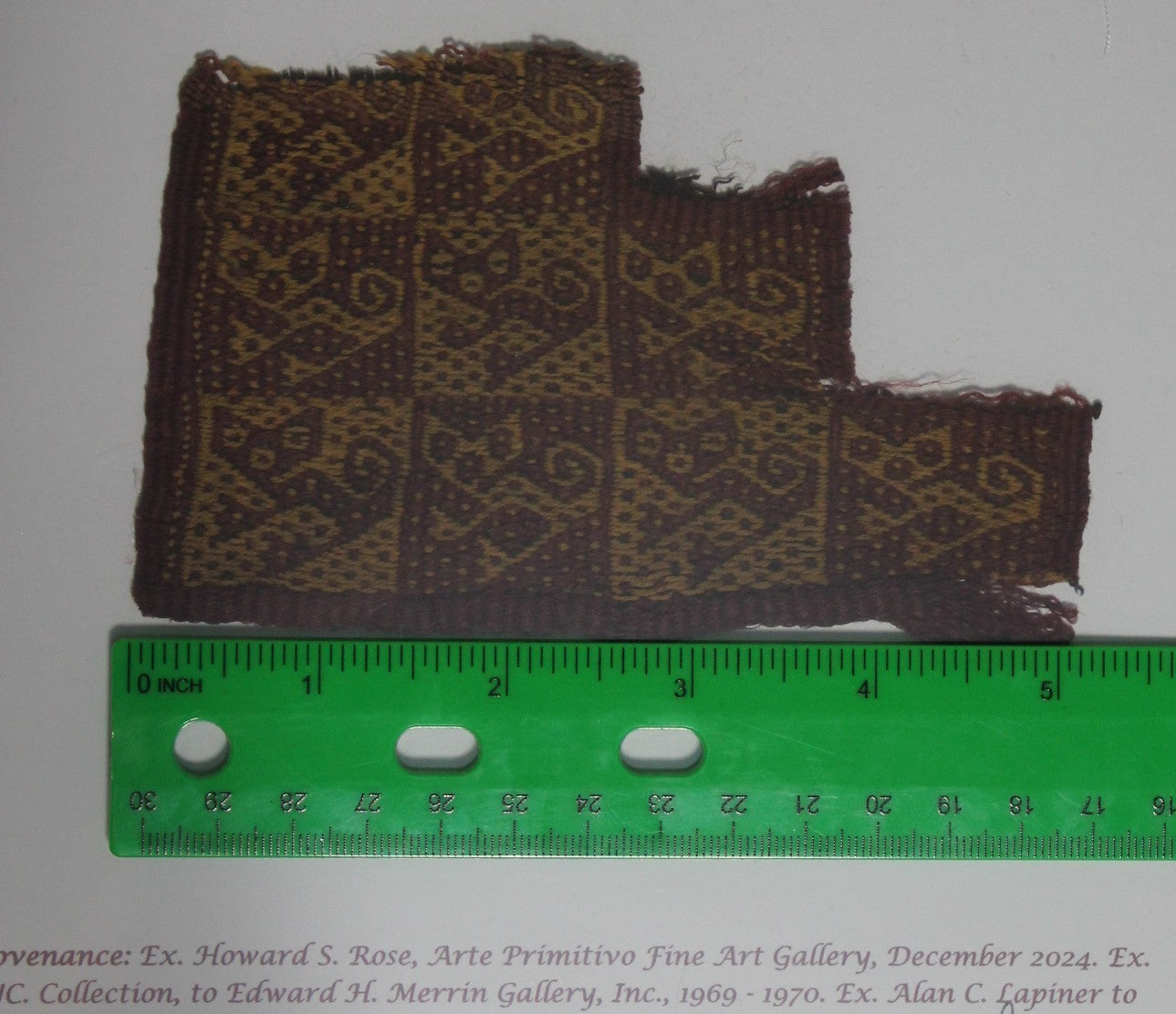 Pre Columbian Artifact Authentic Frameable Textile Border Chancay Peru COA 22
