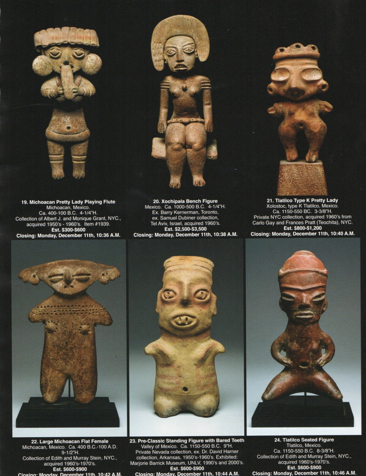 Pre Columbian Artifacts Price & Value Guide Arte Primitivo Auction Catalog #87