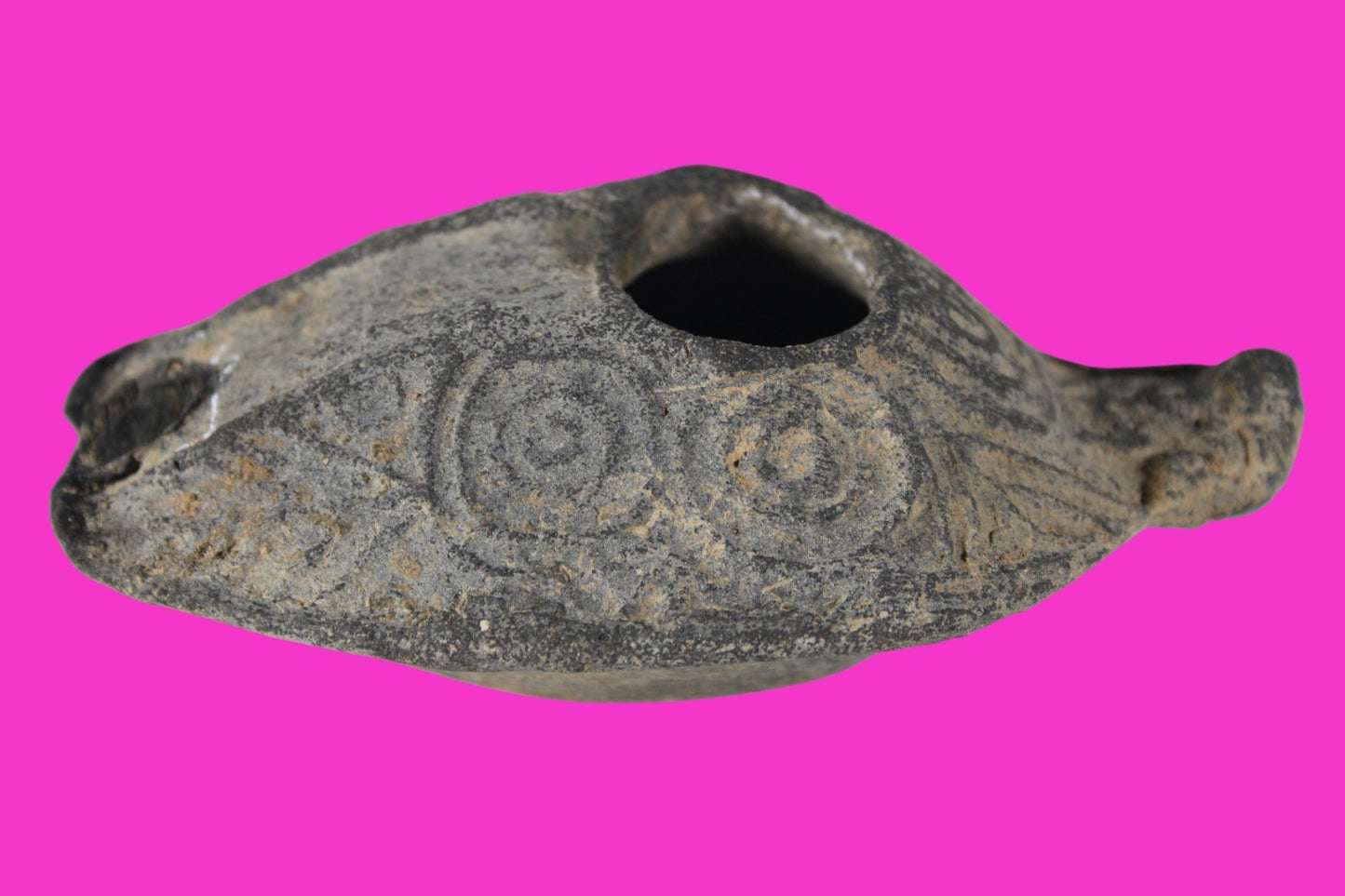 Oil Lamp Holy Land Ancient Artifact Jesus Christ Home Israel 300-600 AD COA 116