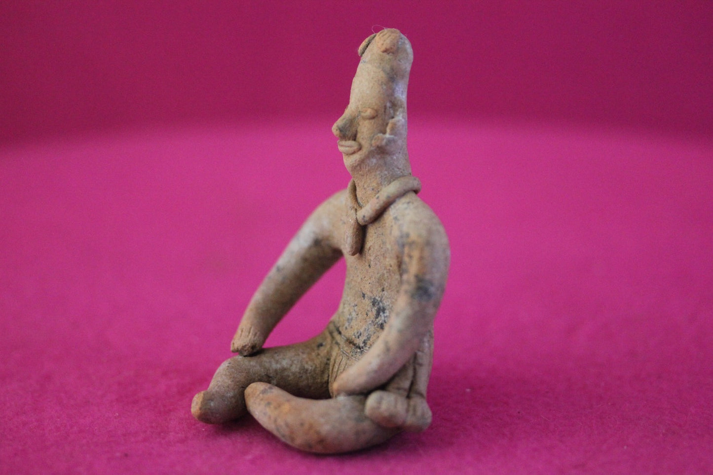 Pre Columbian Artifact Authentic Male Seated Tomb Figure Colima Mexico COA 191