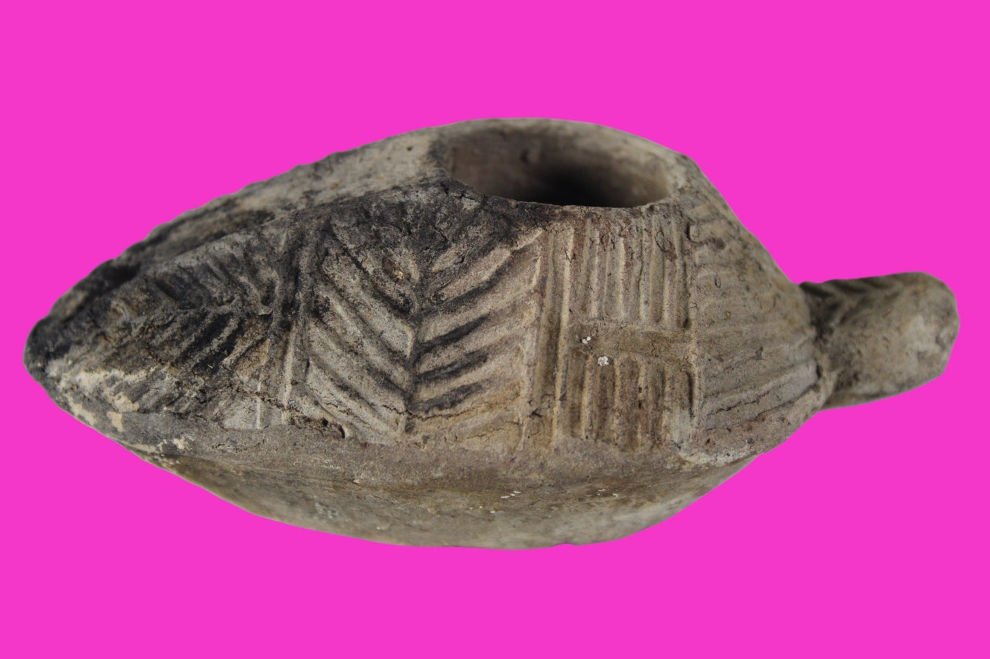 Oil Lamp Holy Land Ancient Artifact Jesus Christ Home Israel 300-600 AD COA 117