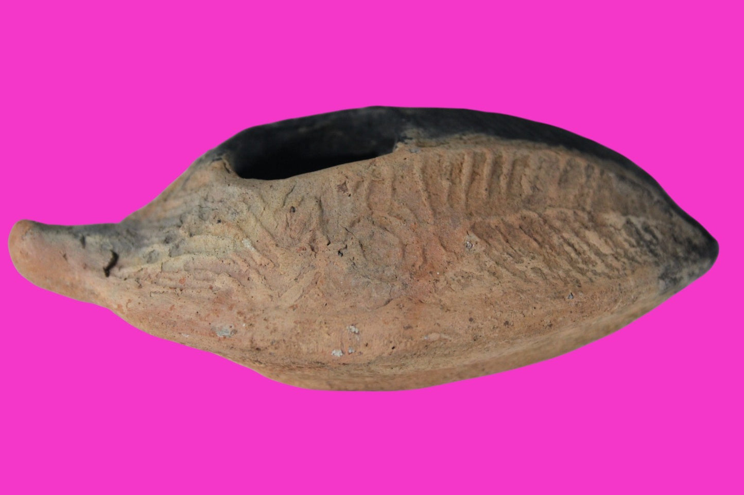 Oil Lamp Holy Land Ancient Artifact Jesus Christ Home Israel 300-600 AD COA 94