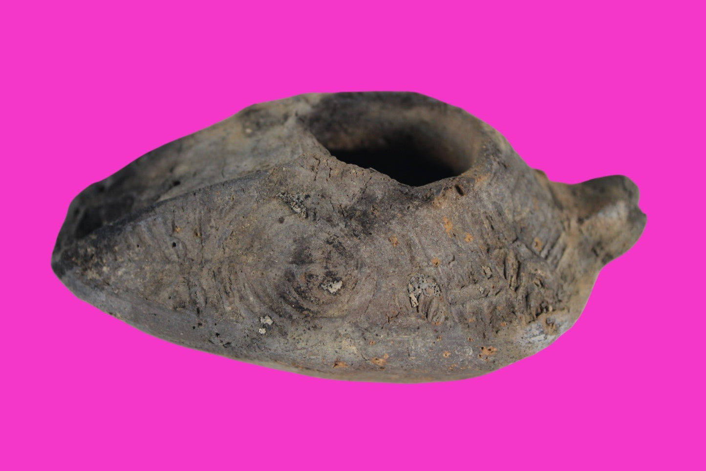 Oil Lamp Holy Land Ancient Artifact Jesus Christ Home Israel 300-600 AD COA 104