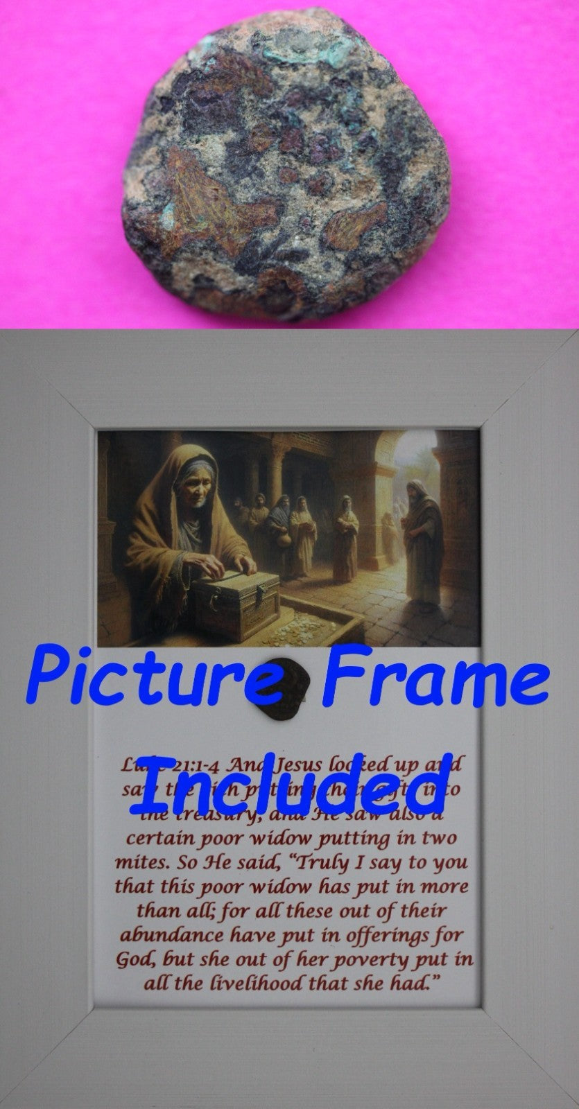 Widows Mite Coin Holy Land Artifact Free Display Frame Jesus Christ Lifetime 36