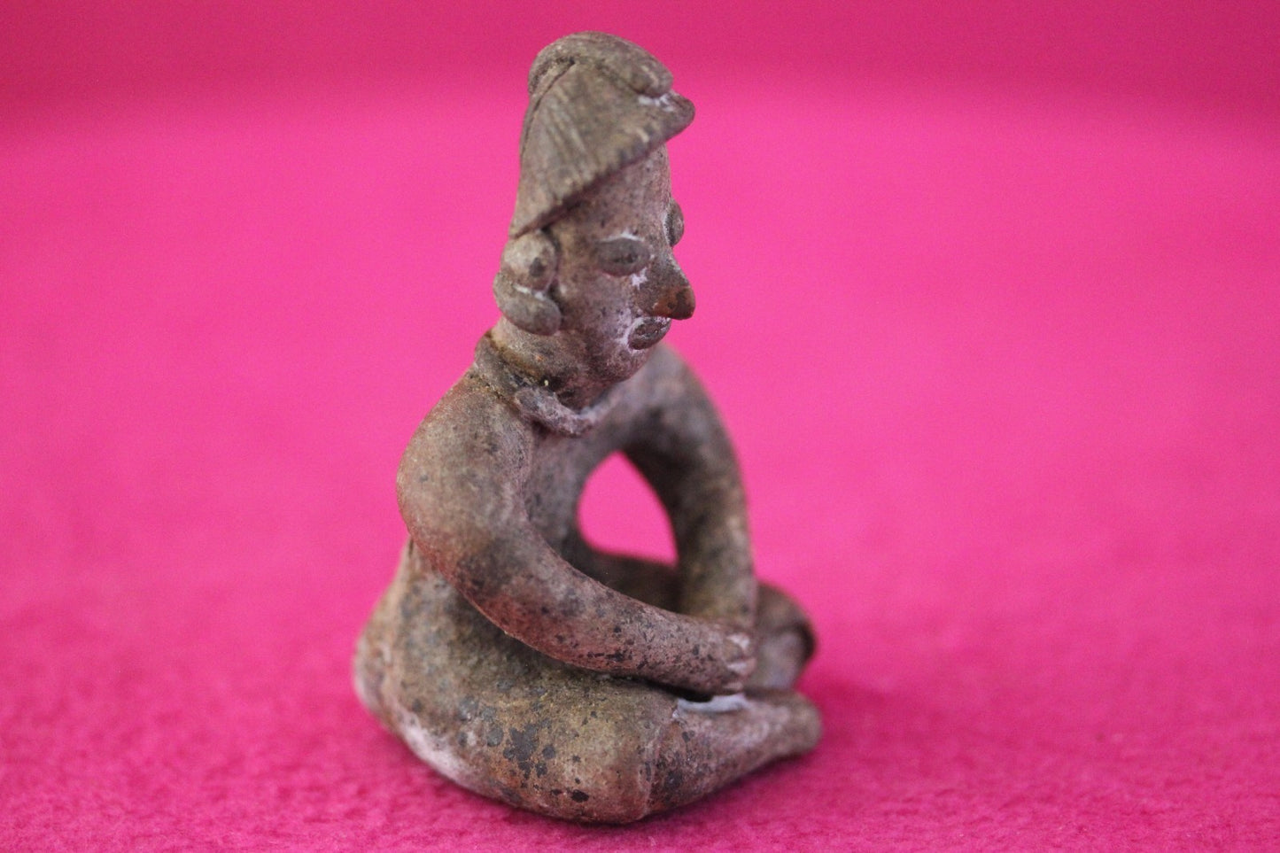 Authentic Pre Columbian Artifact Male Seated Tomb Figure Colima Mexico COA 193