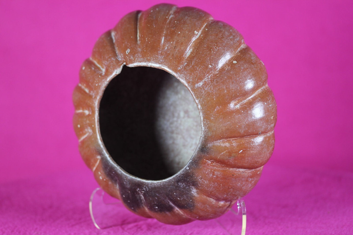 Authentic Pre Columbian Artifact Gadrooned Bowl Michoacan Mexico 200 BC COA T46