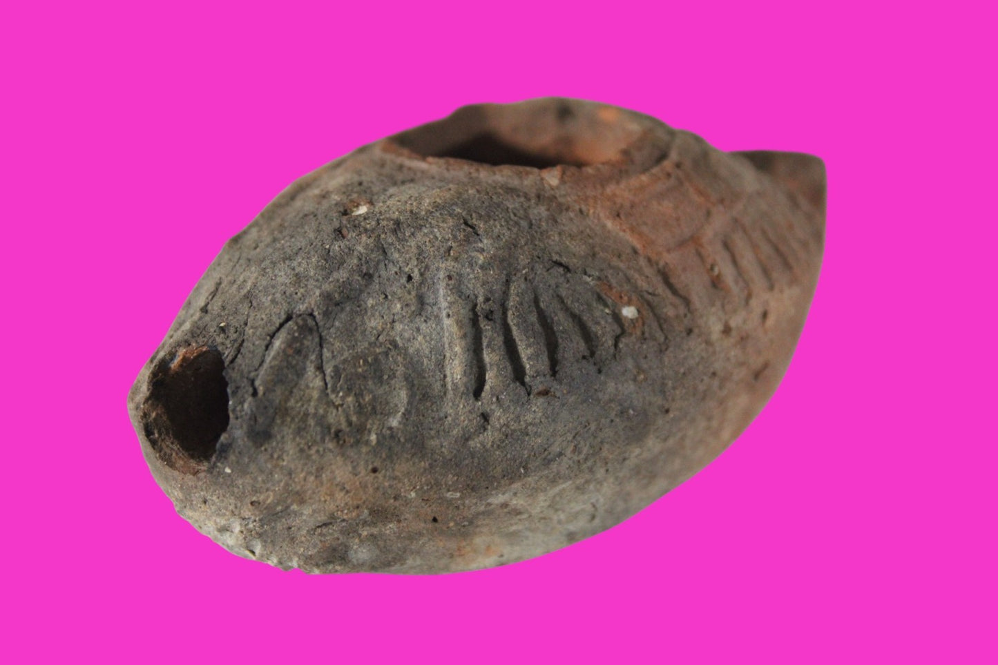 Oil Lamp Holy Land Ancient Artifact Jesus Christ Home Israel 300-600 AD COA 69