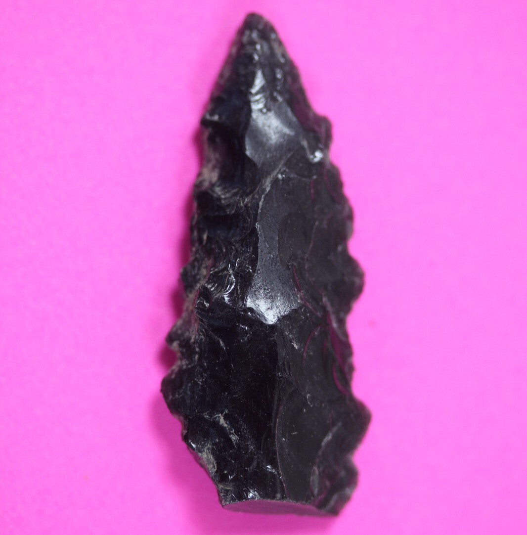 Pre Columbian Artifact Authentic Aztec Arrowhead Battle of Mexico City COA 86