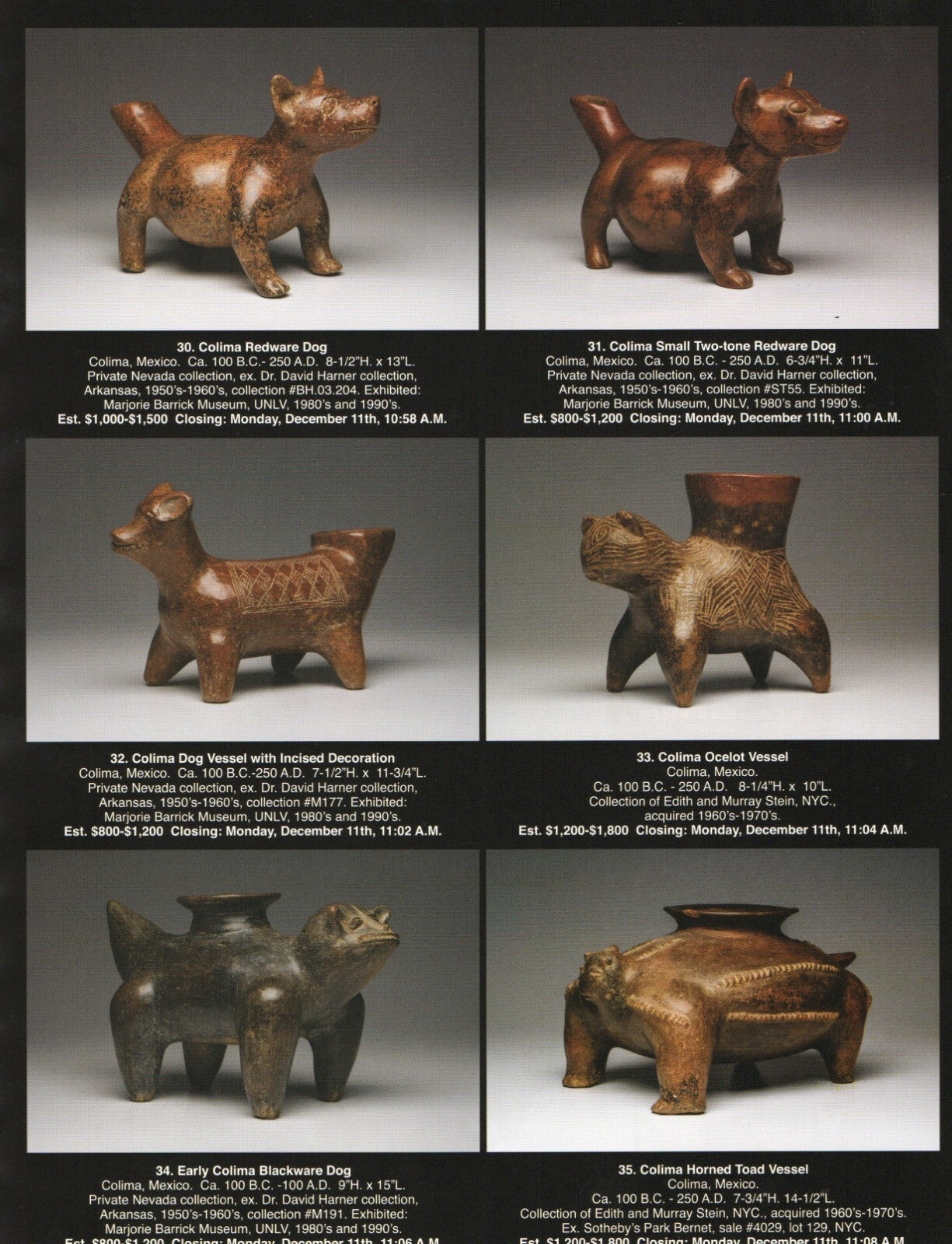 Pre Columbian Artifacts Price & Value Guide Arte Primitivo Auction Catalog #87