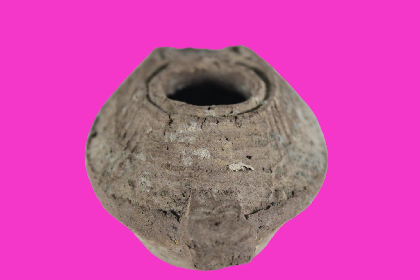 Ancient Holy Land Oil Lamp Artifact 2 Hidden Christian Crosses 300-600AD COA 111