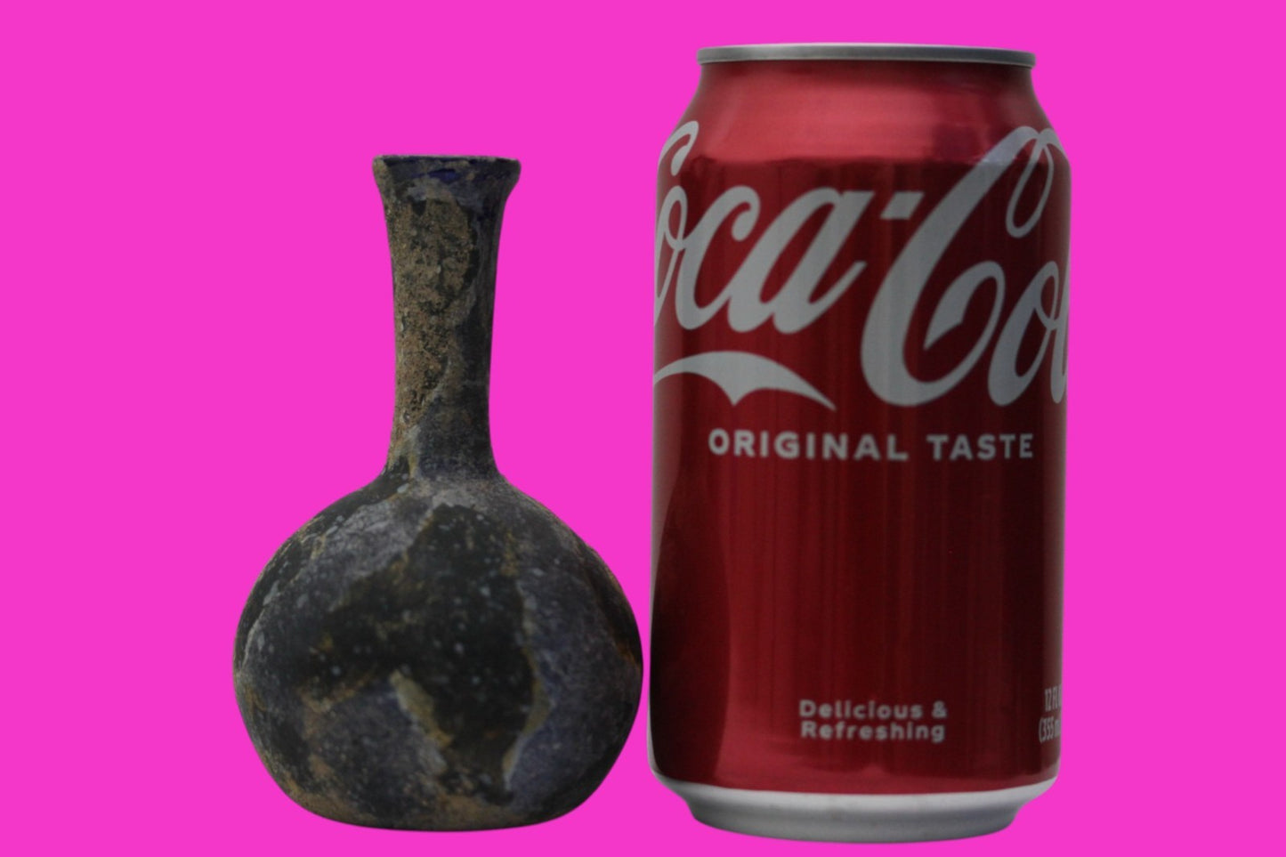 Authentic Ancient Holy Land Artifact Glass Bottle 100-300 AD Roman Era COA J21