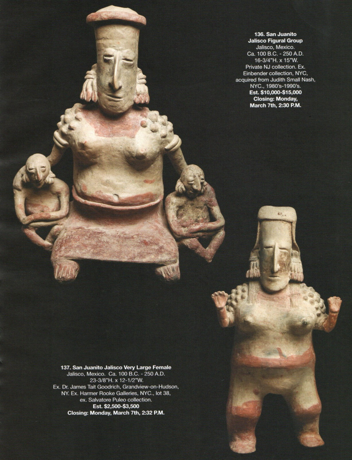 Pre Columbian Artifacts Price & Value Guide Arte Primitivo Auction Catalog #105