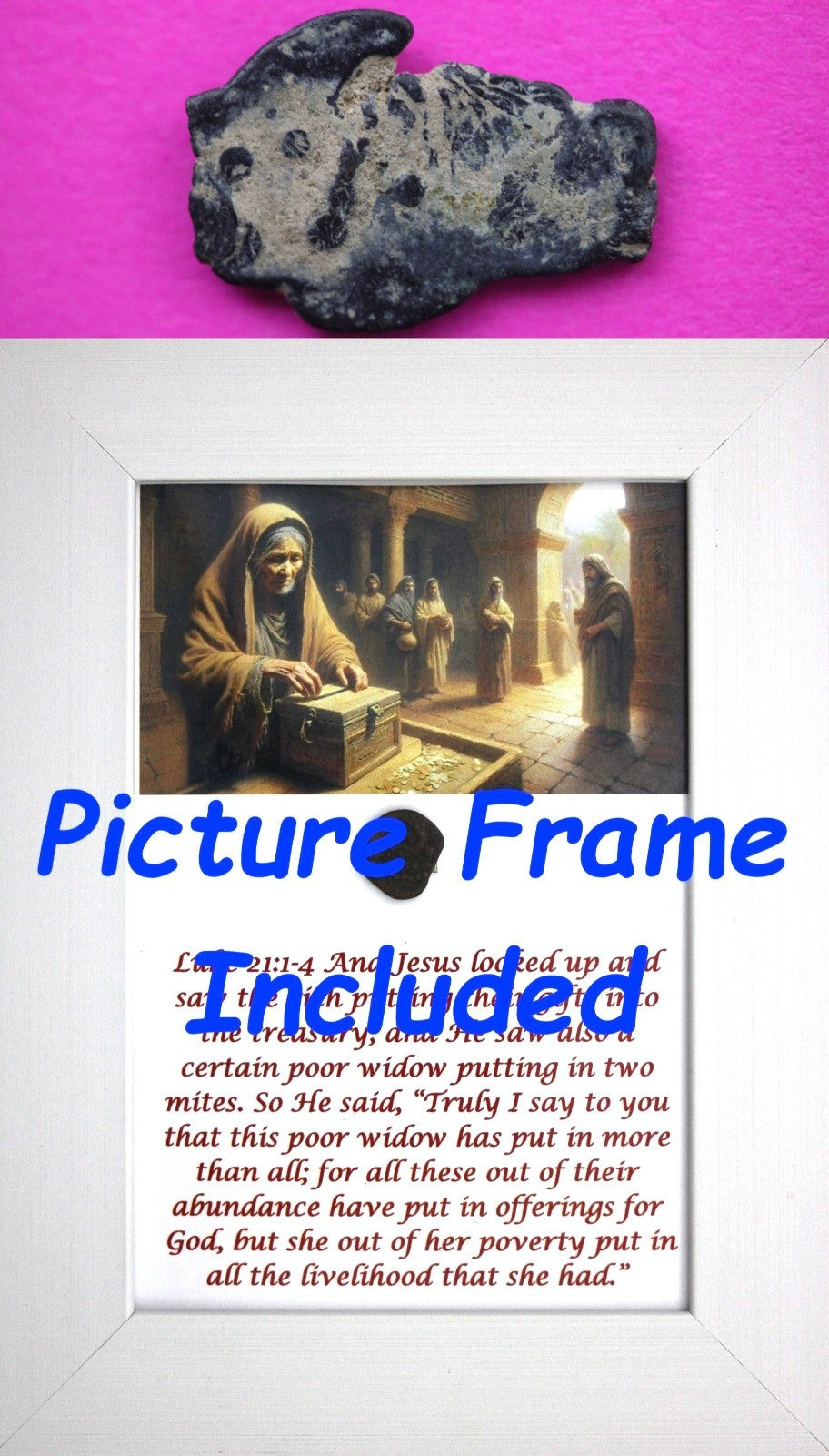 Widows Mite Coin Holy Land Artifact Free Display Frame Jesus Christ Lifetime 196