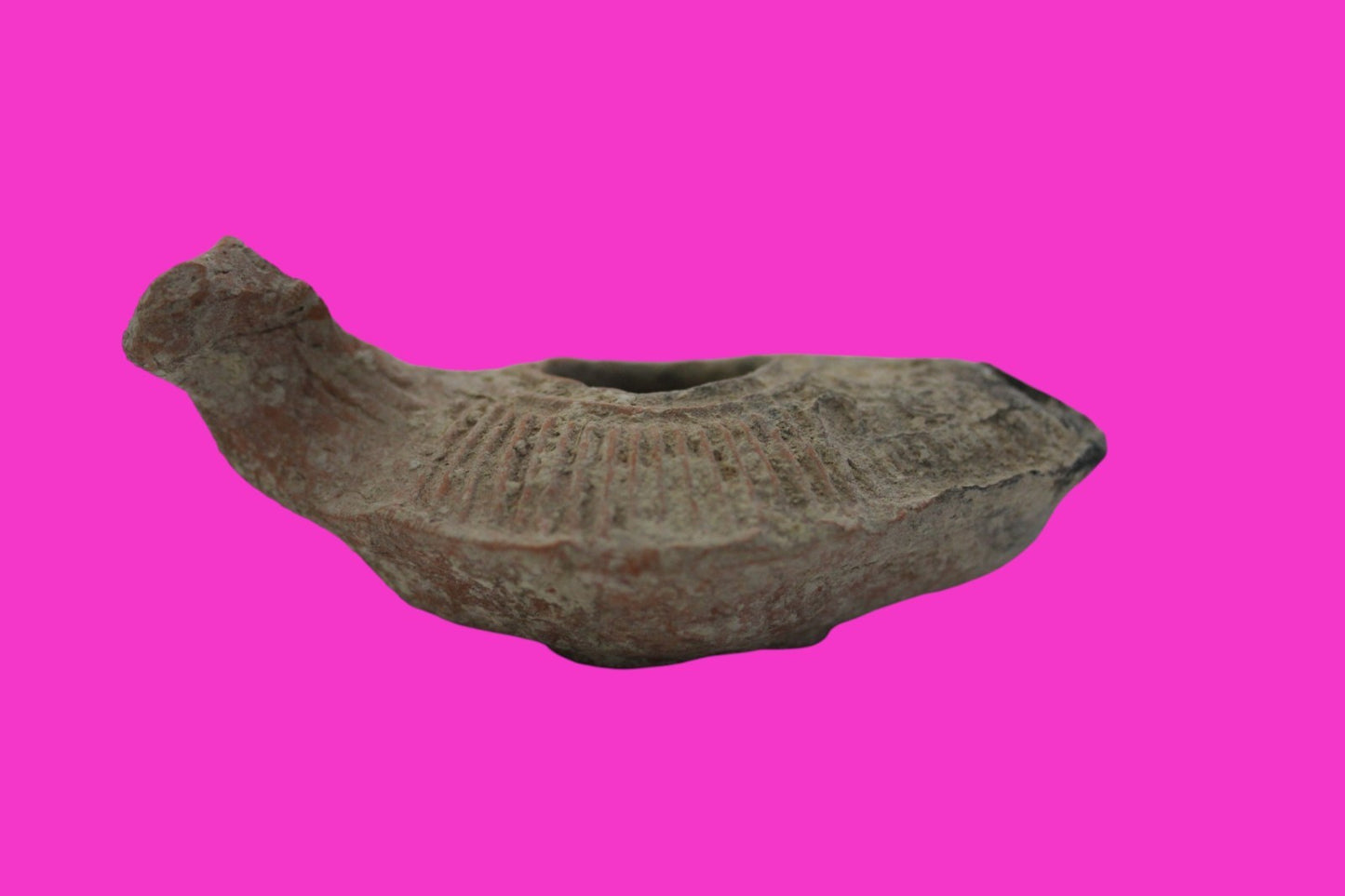 Ancient Holy Land Oil Lamp Artifact Hesus Christ Homeland 100-400 AD COA J108