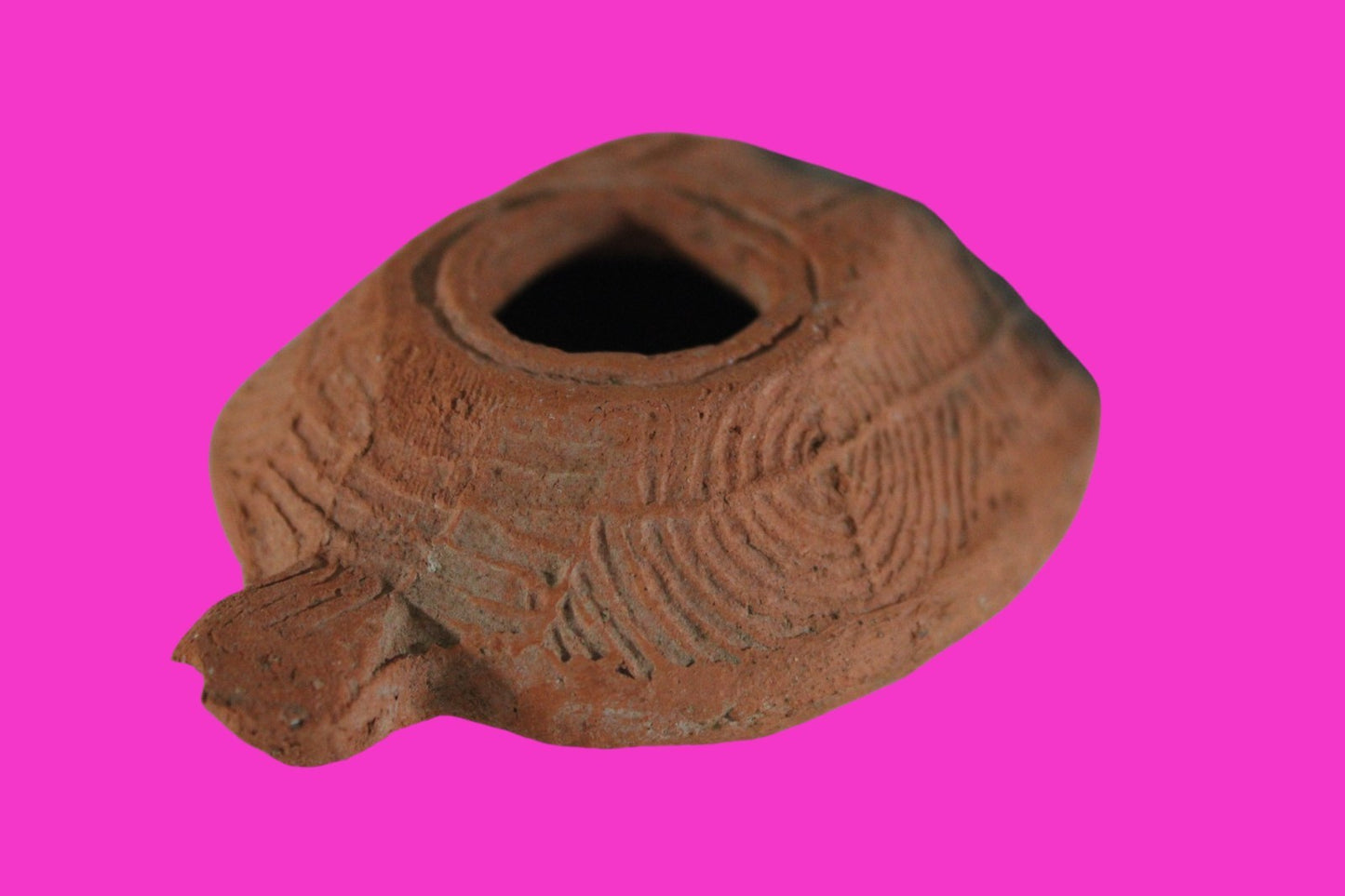 Ancient Holy Land Oil Lamp Artifact 2 Hidden Christian Crosses 300-600 AD COA 82