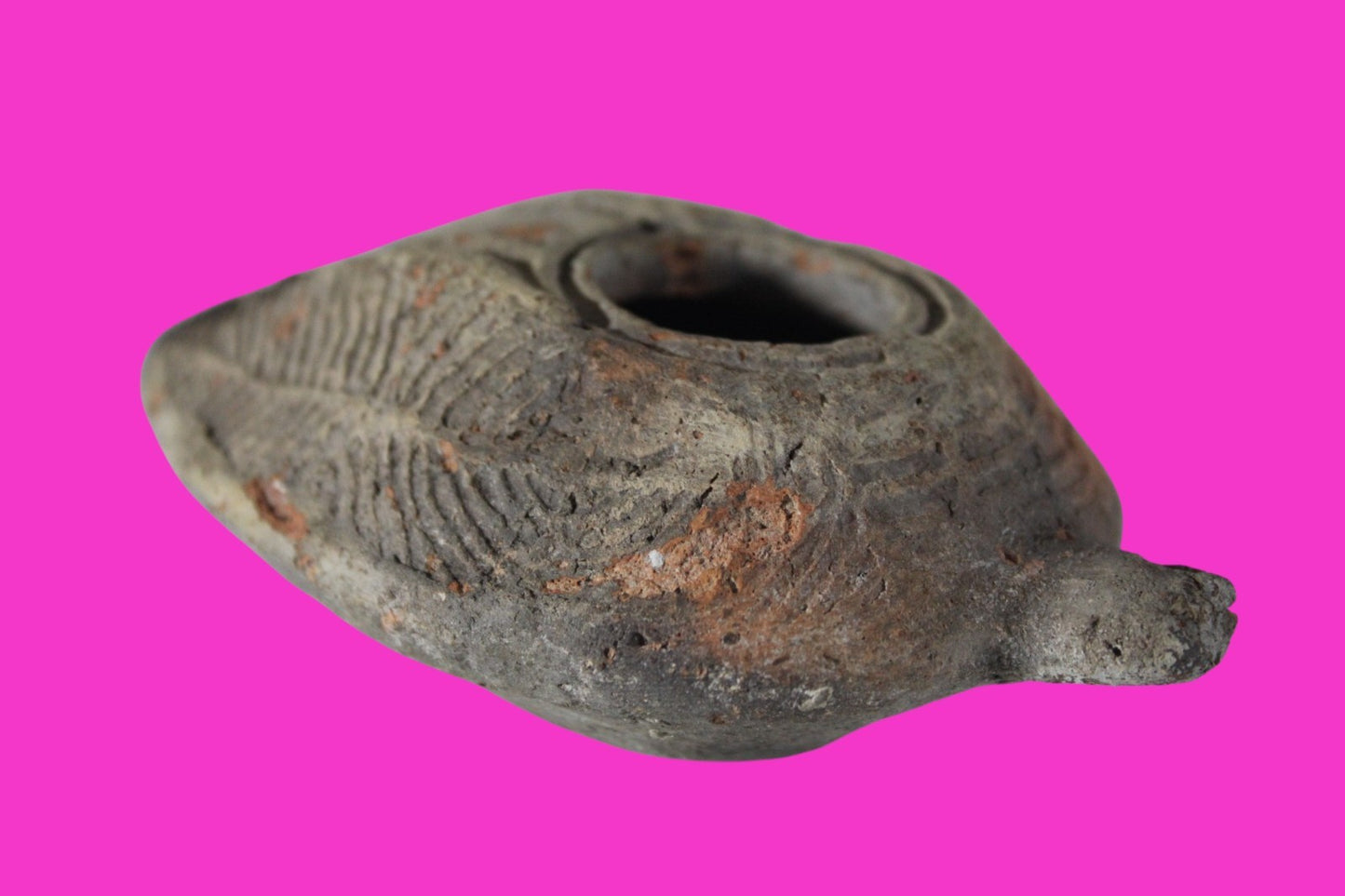 Oil Lamp Holy Land Ancient Artifact Jesus Christ Home Israel 300-600 AD COA 72