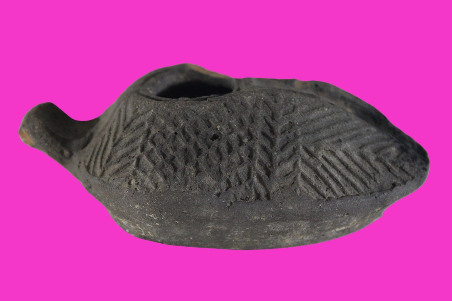 Oil Lamp Holy Land Ancient Artifact Jesus Christ Home Israel 300-600 AD COA 75