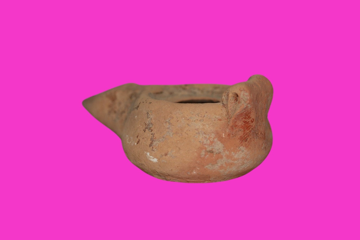 Oil Lamp Holy Land Ancient Artifact Jesus Christ Home Israel 100-400 AD COA J105