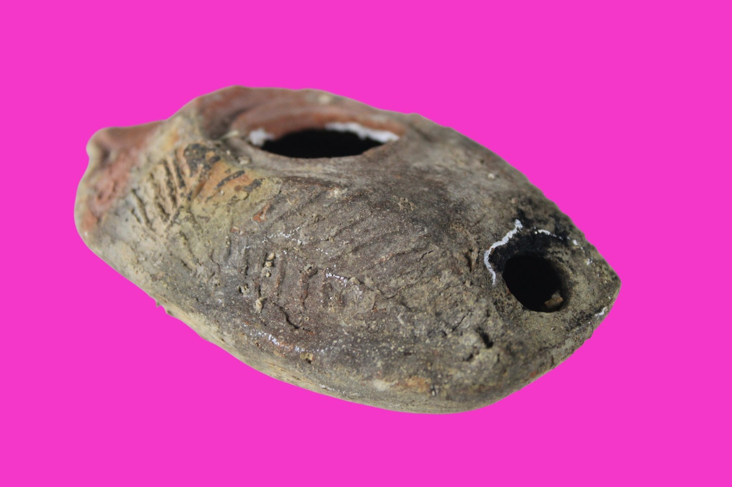 Oil Lamp Holy Land Ancient Artifact Jesus Christ Home Israel 300-600 AD COA 120
