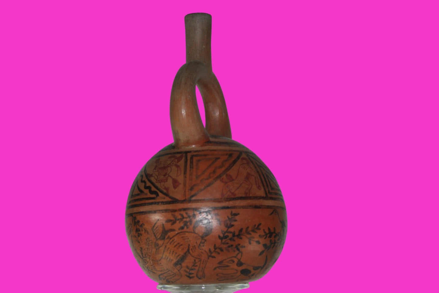 Pre Columbian Artifact Moche Fineline Hunting Scene Jar 500-800 AD Peru COA J145