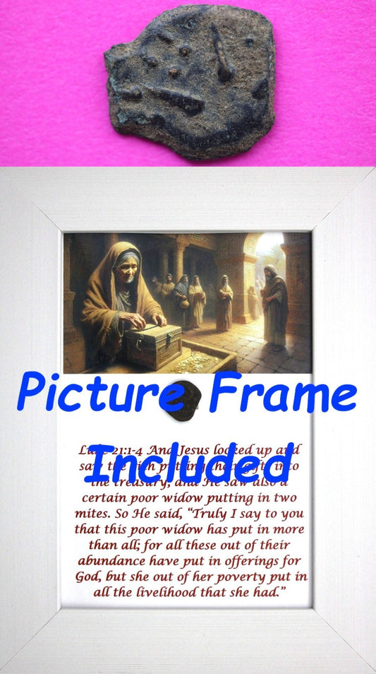 Widows Mite Coin Holy Land Artifact Free Display Frame Jesus Christ Lifetime 175