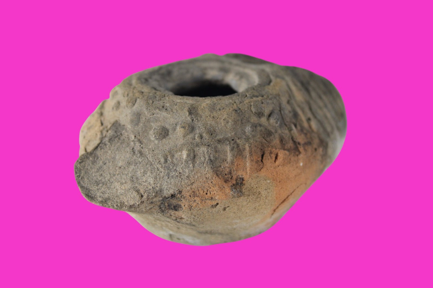 Oil Lamp Holy Land Ancient Artifact Jesus Christ Home Israel 300-600 AD COA 122