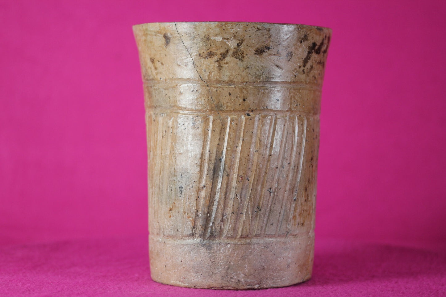 Pre Columbian Mayan Artifact 300 - 900 AD Incised Cylinder Authentic COA J44