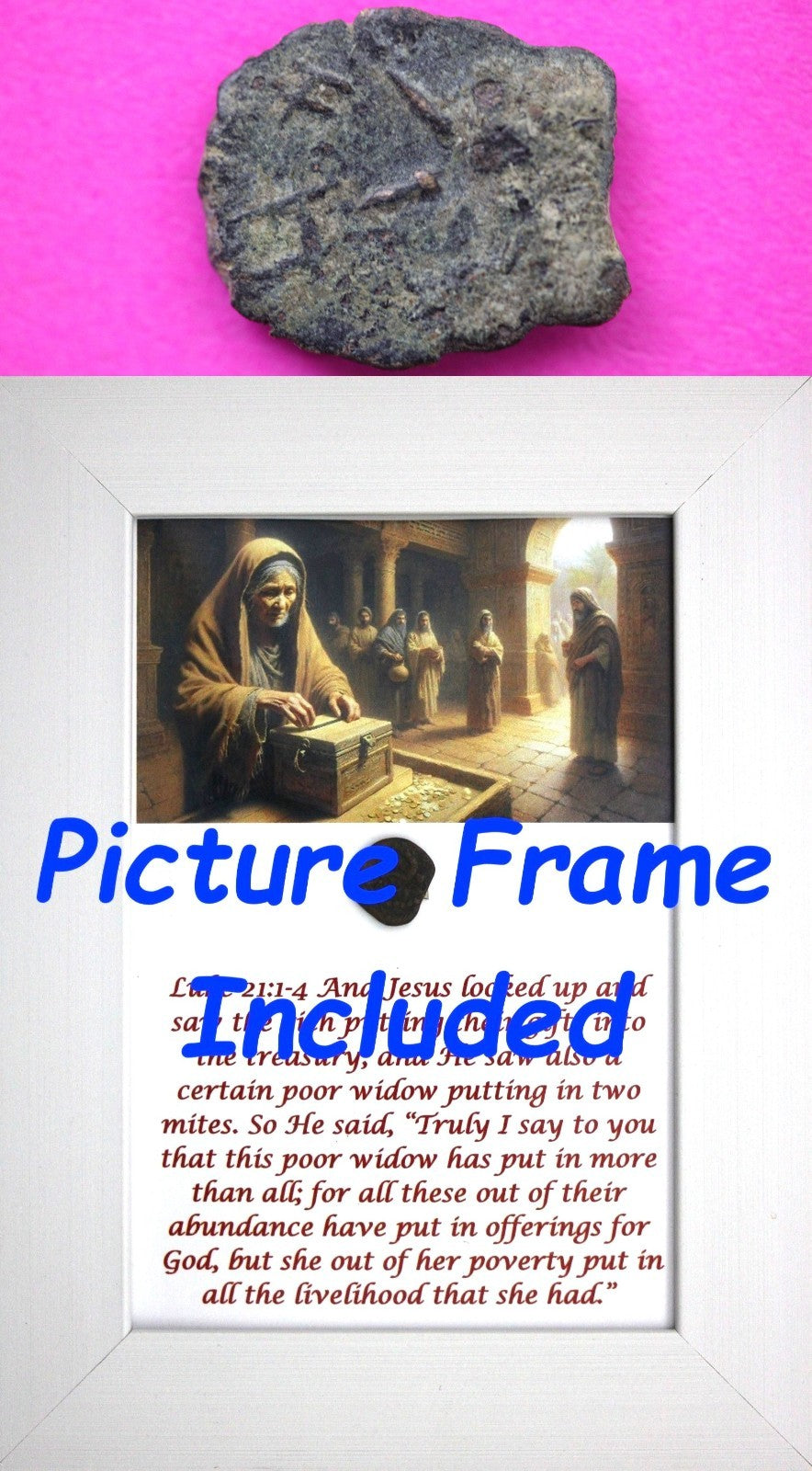 Widows Mite Coin Holy Land Artifact Free Display Frame Jesus Christ Lifetime 140
