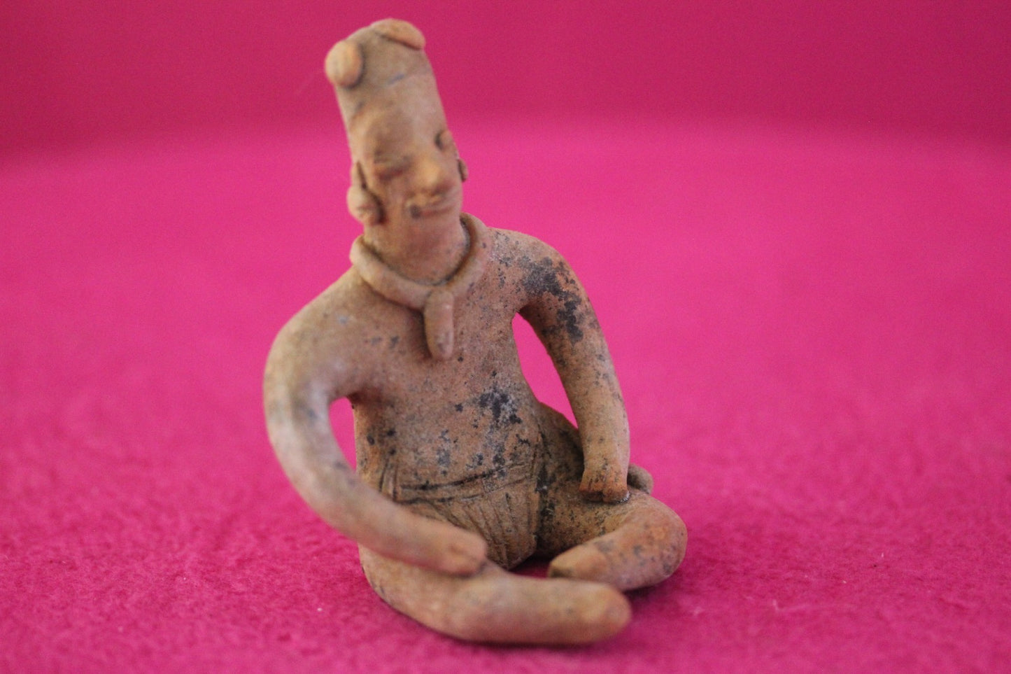 Pre Columbian Artifact Authentic Male Seated Tomb Figure Colima Mexico COA 191