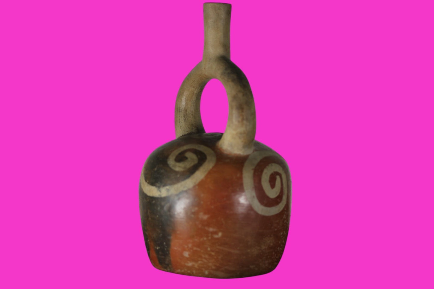 Pre Columbian Authentic Artifact Stirrup Vessel Moche Peru 100-850 AD COA J05