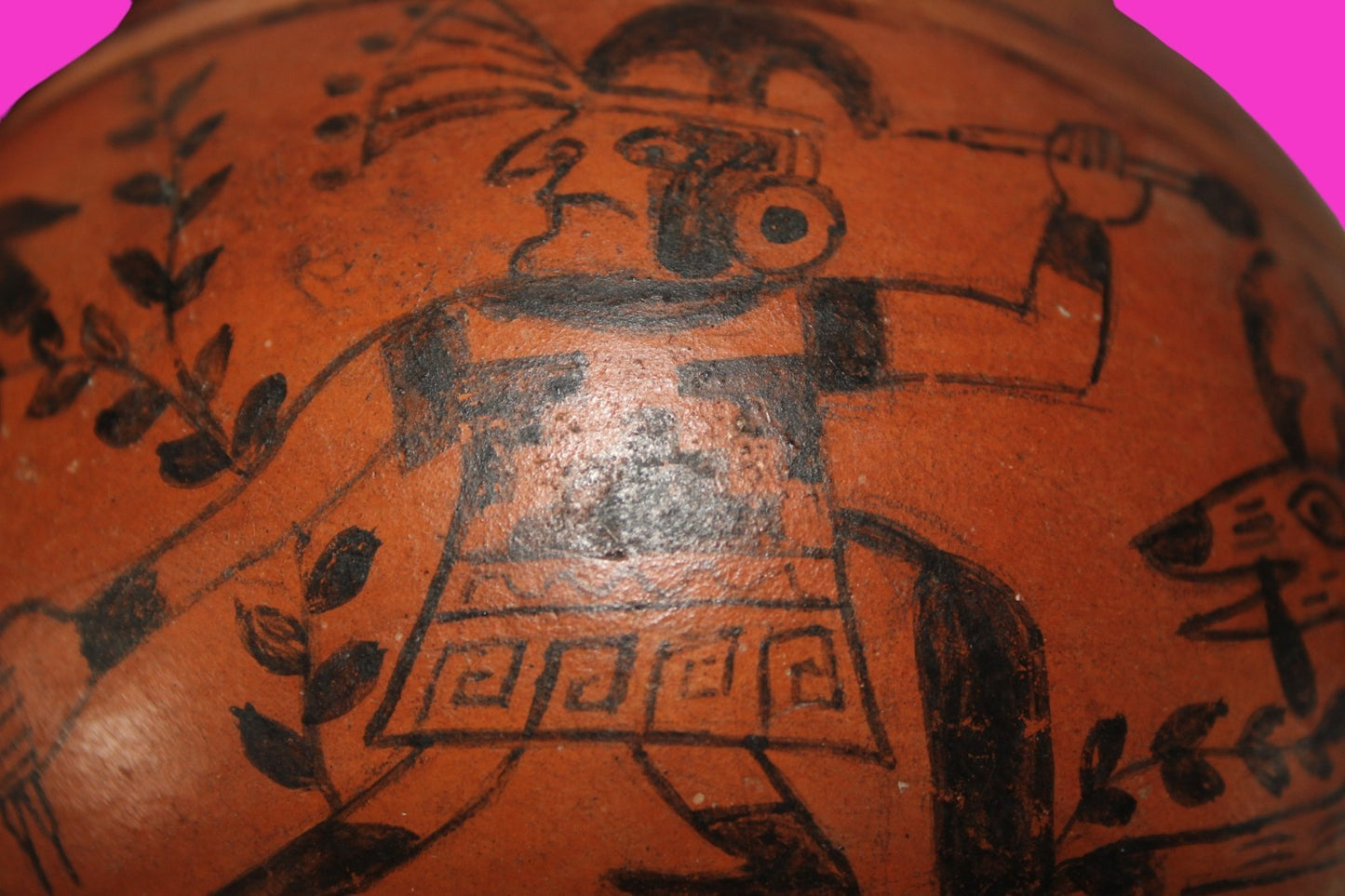 Pre Columbian Artifact Moche Fineline Hunting Scene Jar 500-800 AD Peru COA J145