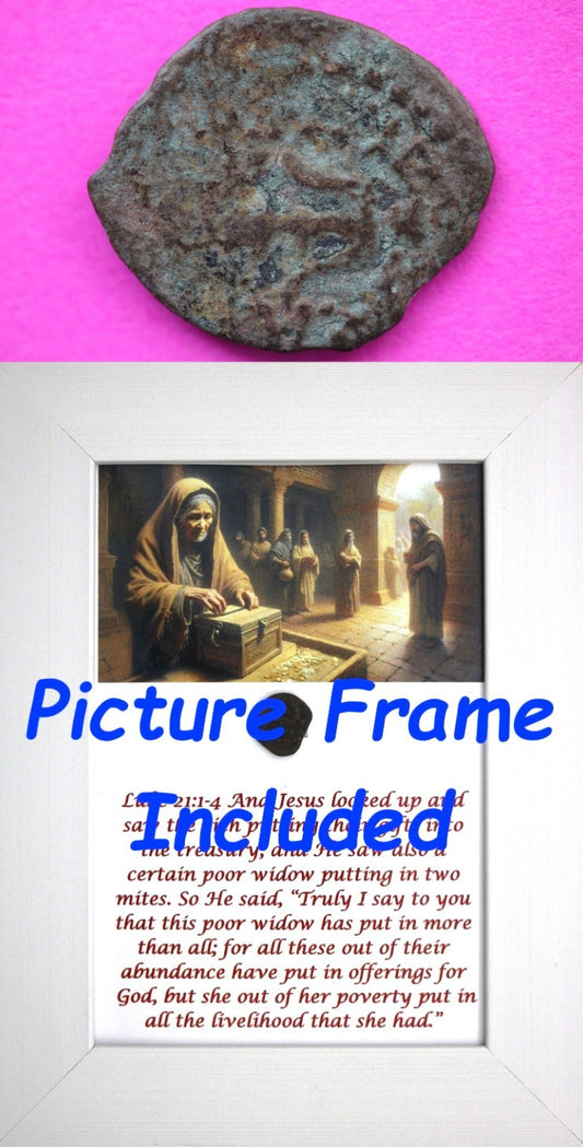 Widows Mite Coin Holy Land Artifact Free Display Frame Jesus Christ Lifetime 136