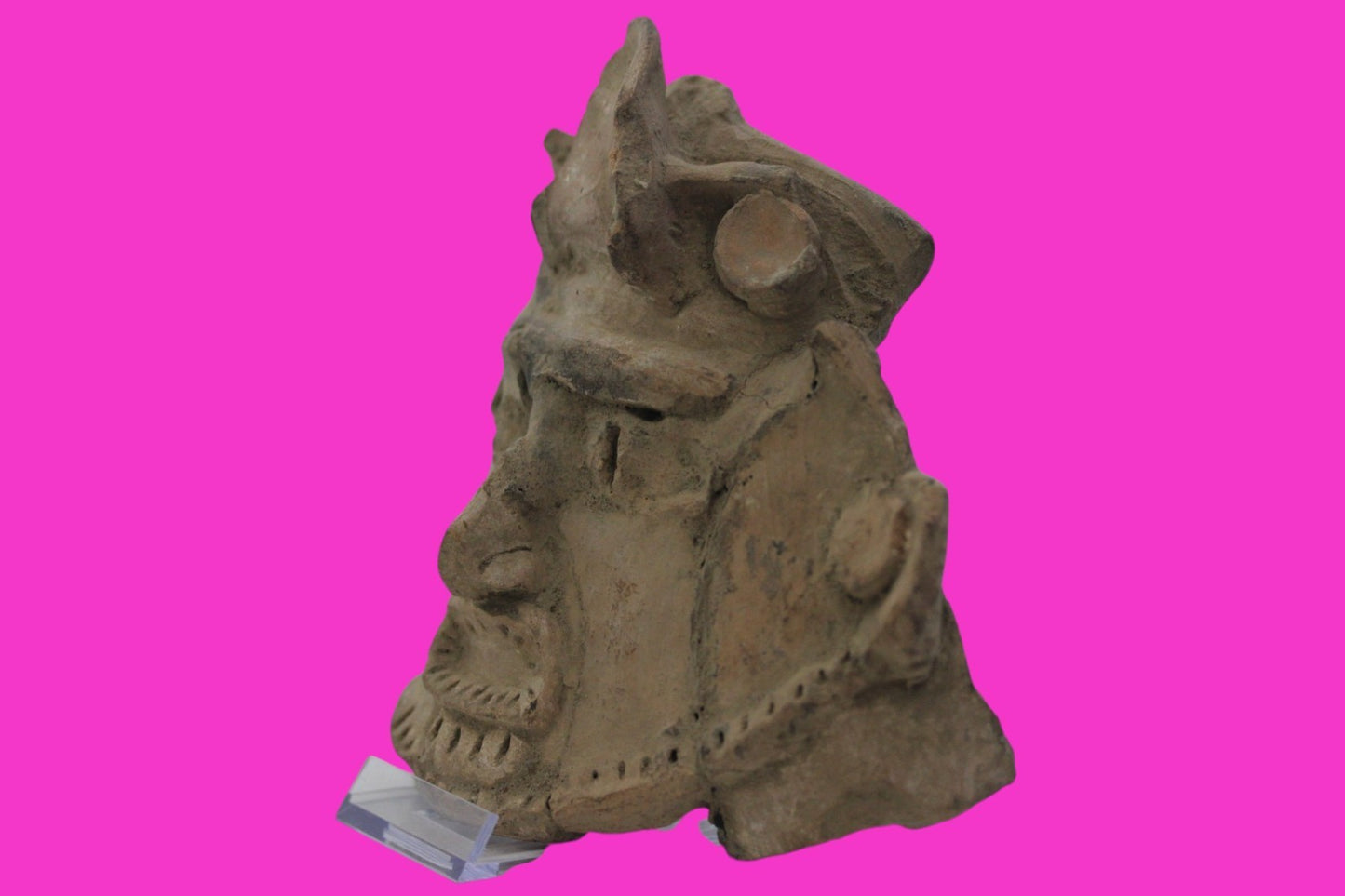 Pre Columbian Artifact Authentic Big Face Ornament Colima Mexico 200 BC COA J104