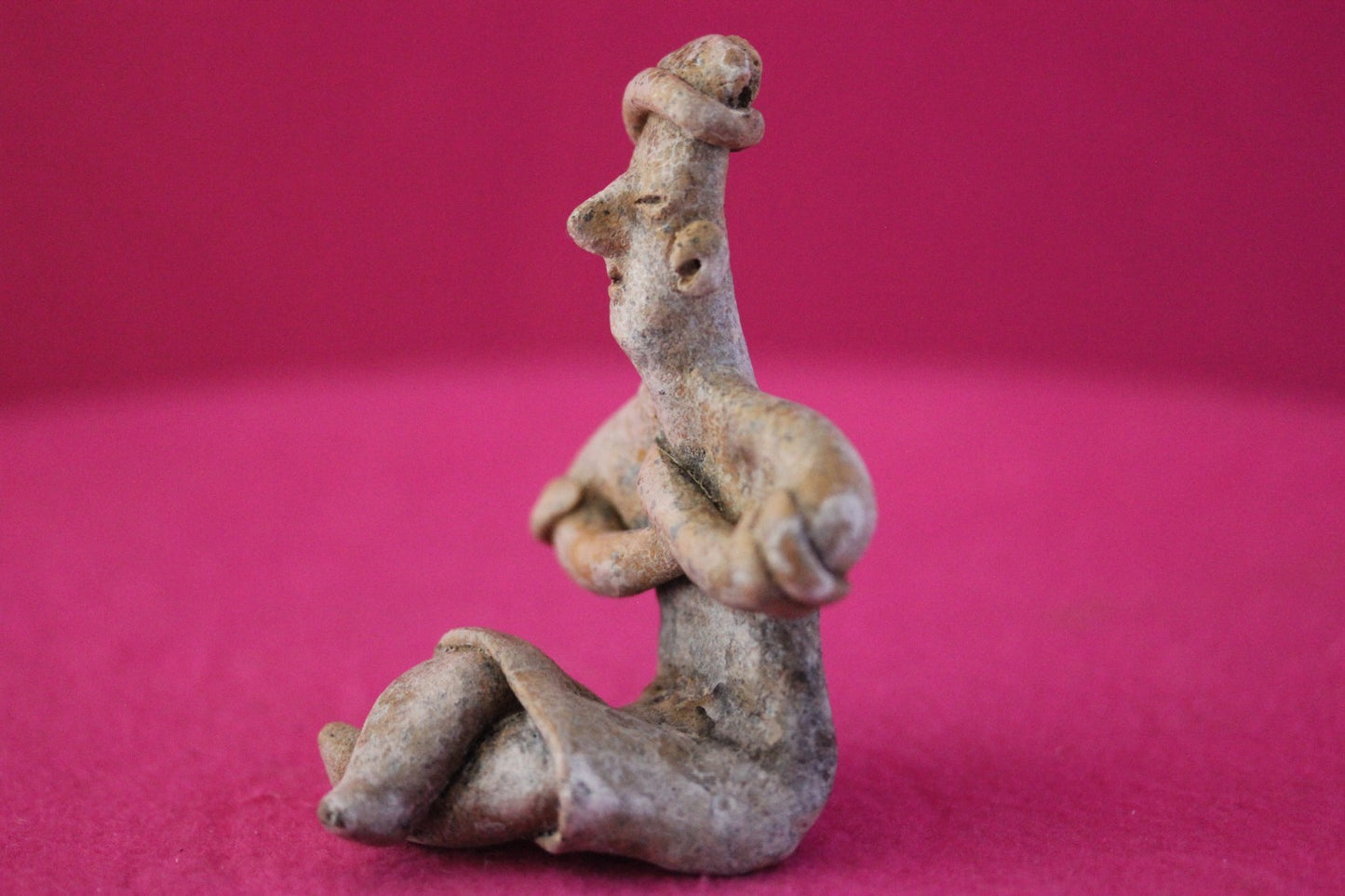Authentic Pre Columbian Artifact Rare Seated Tomb Figure Colima Mexico COA 188