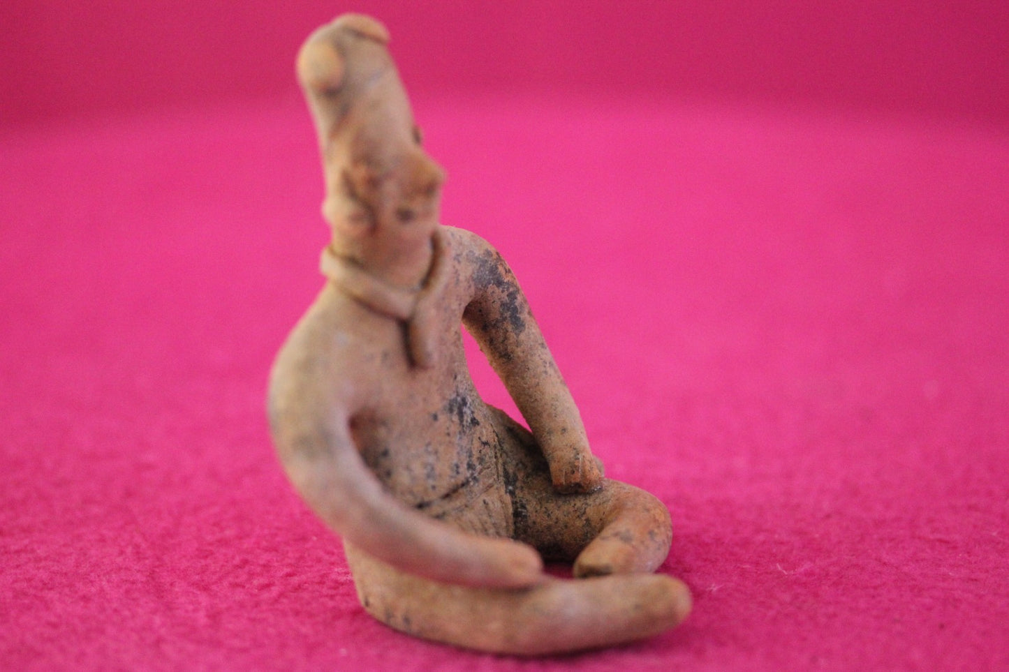 Pre Columbian Artifact Authentic Male Seated Tomb Figure Colima Mexico COA 191